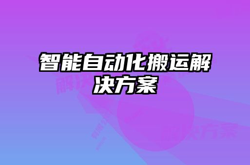 智能自動化搬運(yùn)解決方案