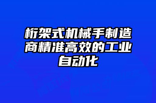 桁架式機械手制造商精準高效的工業自動化